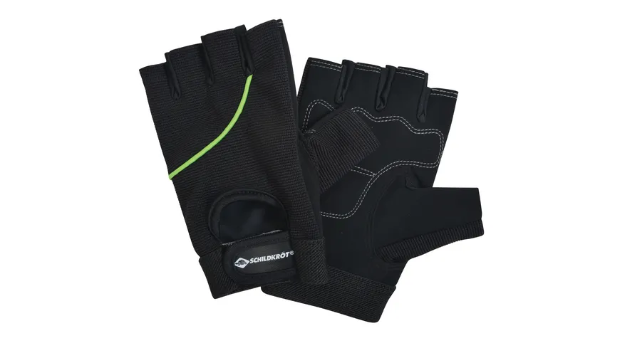 Schildkröt Fitness - Fitness-Handschuhe Classic, verschiedene Größen wählbar (S-M / L-XL), Schwarz-Grün