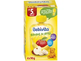Bebivita Baby Quetschbeutel Banane in Apfel 4x90g
