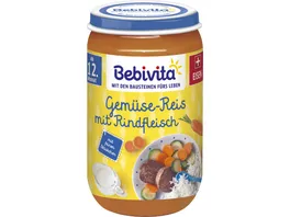Bebivita Bio Menues ab dem 12 Monat Gemuese Reis mit Rindfleisch 250g