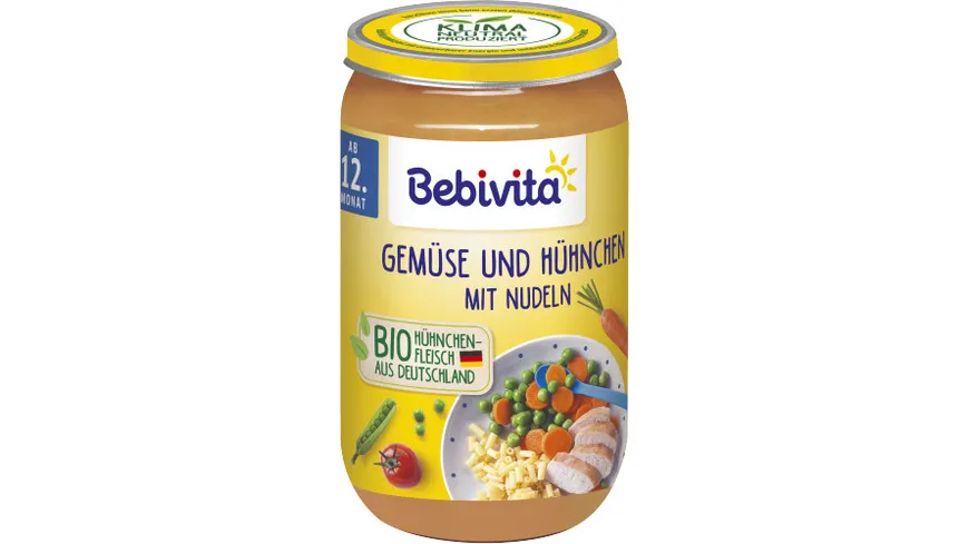 Bebivita Bio Menüs: Gemüse und Hühnchen mit Nudeln, 250g