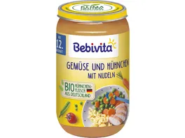 Bebivita Bio Menues Gemuese und Huehnchen mit Nudeln 250g