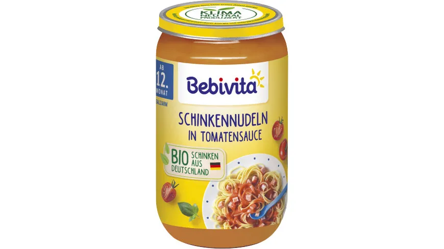 Bebivita Bio Menüs, Schinkennudeln in Tomatensauce, 250g