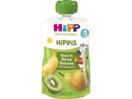 HiPP HiPPiS im Quetschbeutel 100g Kiwi in Birne Banane ohne Zuckerzusatz ab 1 ohne Zuckerzusatz Zutaten enthalten von Natur aus Zucker