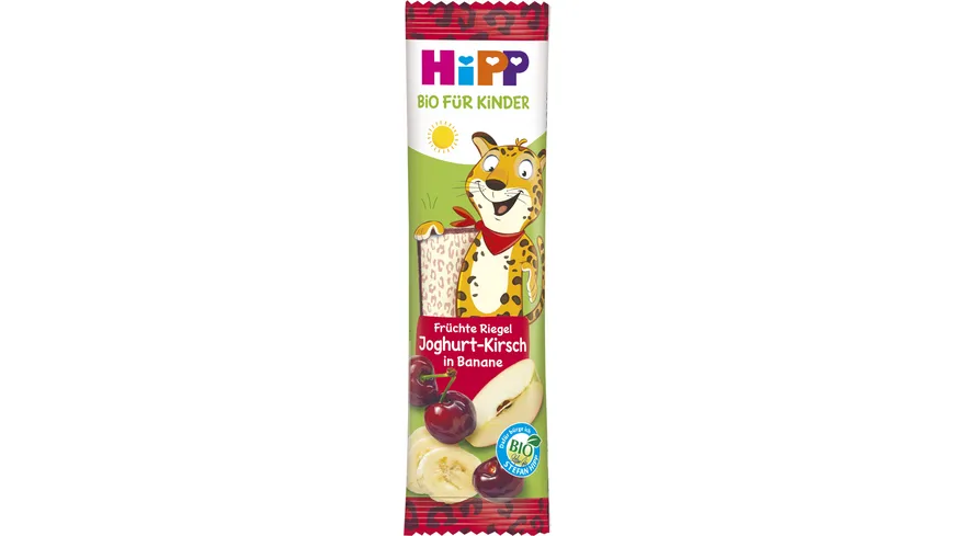 HiPP Bio für Kinder Früchte Riegel 23g: Joghurt-Kirsch in Banane - Süße nur aus Früchten, ab 1+