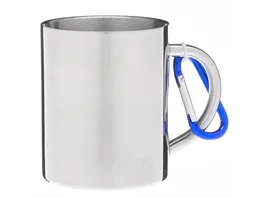 TRENDSHOP Henkelbecher mit Karabiner Travel Mug