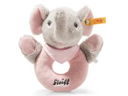 Steiff Trampili Elefant Greifring mit Rassel 12 cm rosa