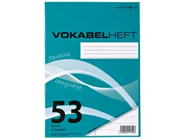 PAPERZONE Vokabelheft A5 Lineatur 53 2 Spalten 32 Blatt