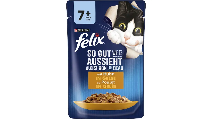 FELIX So gut wie es aussieht in Gelee Senior mit Huhn Katzennassfutter