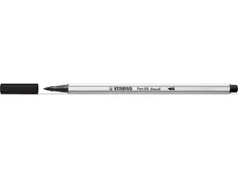 STABILO Premium Filzstift mit Pinselspitze fuer variable Strichstaerken STABILO Pen 68 brush Einzelstift schwarz