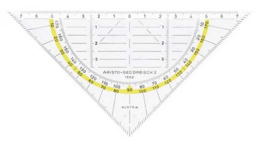 Geometriedreieck 16cm Geo-Dreieck mit Griff 