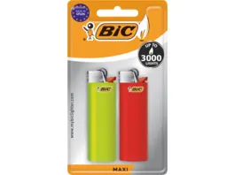 BIC Maxi Reibrad Feuerzeuge Verschiedene Farben 2er Pack
