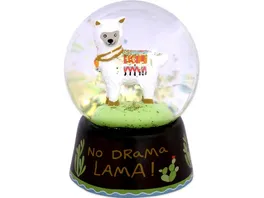 Happy Life Traumkugel aus Glas mit Lama Motiv No Drama Lama 45549