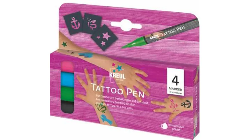 KREUL Tattoo Pen Tattoo Stift Skin Henna Marker Hautschreiber Make Up Hobby Line 