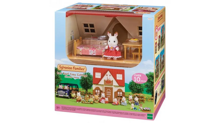 Sylvanian Families rot Dach Cosy Cottage Kinder fantasievolle Rollenspiele Spielzeug 