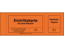 OMEGA Eintrittskarten 320 6 14x5cm 1x100 Blatt orange