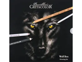 CRETACOLOR Wolf Box 25 teiliges Zeichen Set im Metalletui