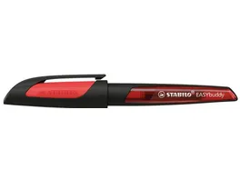 STABILO EASYbuddy Fueller mit Standard Feder M in schwarz rot inklusive Patrone Schreibfarbe blau loeschbar