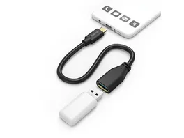 HAMA USB Adapterkabel OTG USB C Stecker USB A Buchse 15 cm Schwarz