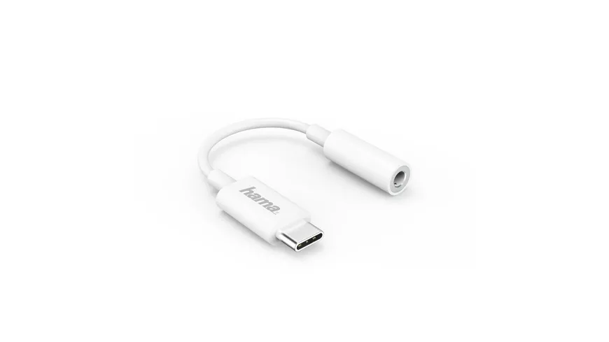 Hama USB-C-Adapter auf 3,5-mm-Audiobuchse, Weiß