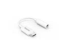 HAMA Aux Adapter USB C 3 5 mm Klinke Buchse Weiss