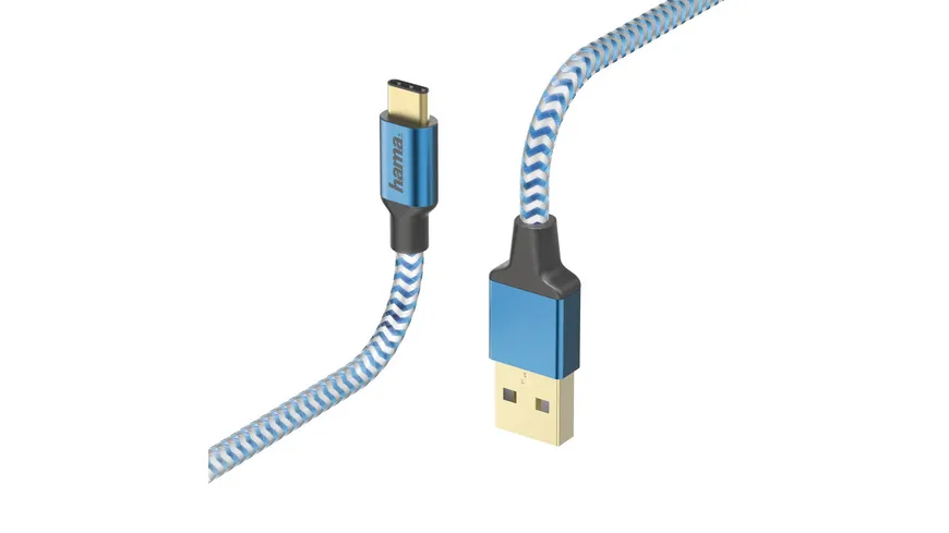 Hama Lade-/Datenkabel "Reflective", USB Type-C - USB-A, 1,5 m, Blau