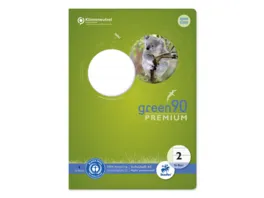 Ursus Green Premium Heft A5 16 Blatt Lineatur 2 farbig