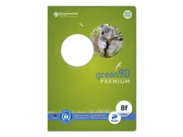 Ursus Green Premium Heft A5 16 Blatt Lineatur 8f 5x7 rautiert mit Rand