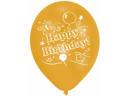 Amscan 8 Latex Ballons Happy Birthday 2 Seiten bedruckt 25 4 cm
