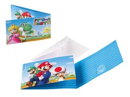 Amscan 8 Einladungskarten Super Mario Bros 7 9 x 14 1 cm