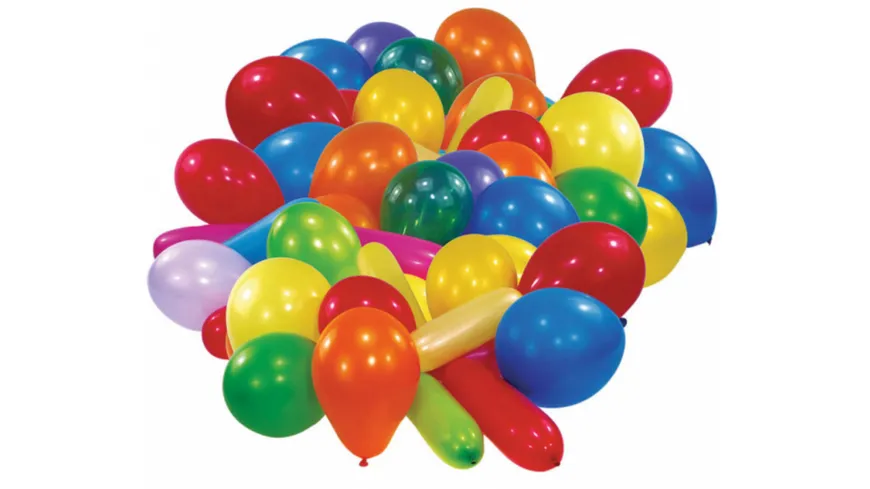 Amscan - 25 Latex Ballons Formen und Farben, einfarbiges Set, sortiert