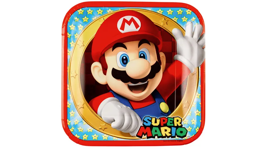 AMSCAN 9901541 8 Partytüten Super Mario Geburtstag & Party