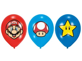 Amscan 6 Latex Ballons Super Mario Bros 27 5 cm