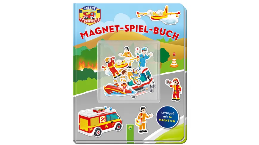 Unserer Feuerwehr Magnet Spiel Buch Lernspass Mit 16 Magneten Online Bestellen Muller