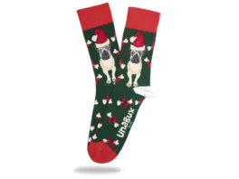 UnaBux Unisex Socken Weihnachten mit Hund