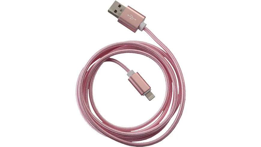 PETER JÄCKEL FASHION 1,5m USB Data Cable Rose für Apple Lightning mit Sync- und Ladefunktion
