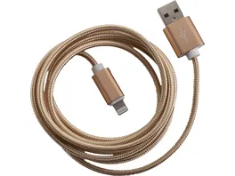 PETER JAeCKEL FASHION 1 5m USB Data Cable Gold fuer Apple Lightning mit Sync und Ladefunktion