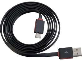 PETER JAeCKEL FLAT 1 5m USB Data Cable Black Typ C USB mit Sync und Ladefunktion