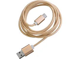 PETER JAeCKEL FASHION 1 5m USB Data Cable Gold Typ C USB mit Sync und Ladefunktion
