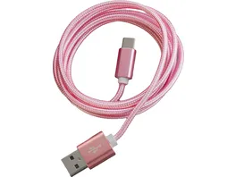 PETER JAeCKEL FASHION 1 5m USB Data Cable Rose Typ C USB mit Sync und Ladefunktion