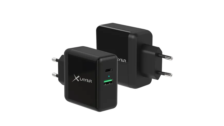 Xlayer Ladegerät USB QC3.0 + 5V/2.4A Netzteil Black