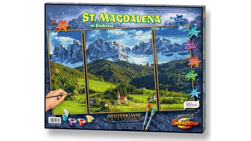 Schipper Malen nach Zahlen - Motiv Gruppe Triptychon St. Magdalena in Südtirol
