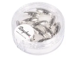 Rayher PLASTIK OLIVE 6X14MM 12 STUeCK DOSE SILBER 1632422