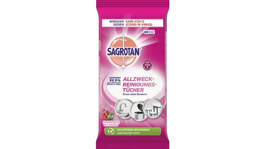 Sagrotan Allzweck-Reinigungstücher Granatapfel & Limette