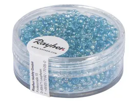 Rayher ROCAILLES 2MM TRANSPARENT GELUESTERT TUERKIS 17G DOSE 1406107