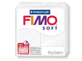 STAEDTLER FIMO 8020 0 soft Ofenhaertende Modelliermasse weiss