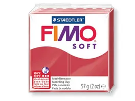 STAEDTLER FIMO 8020 26 soft Ofenhaertende Modelliermasse kirschrot