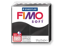 STAEDTLER FIMO 8020 9 soft Ofenhaertende Modelliermasse schwarz