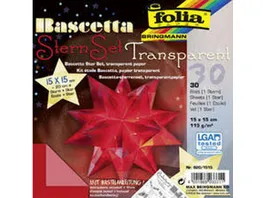 folia Bascetta Stern transparent rot 15 x 15cm