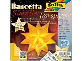 folia Bascetta Stern transparent gelb 15 x 15cm