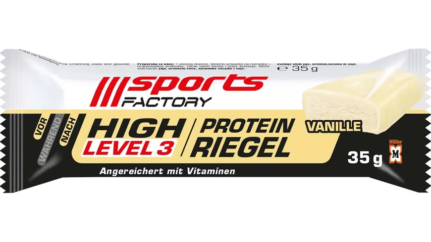 SPORTS FACTORY Proteinriegel Level 3 Vanille
